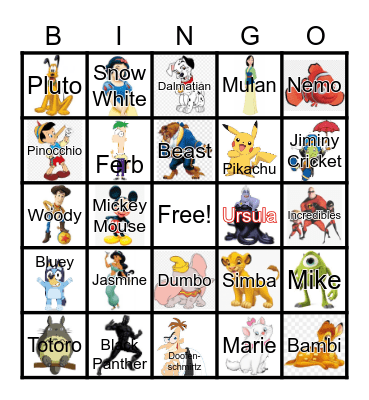 Characters I think you might know... Bingo Card
