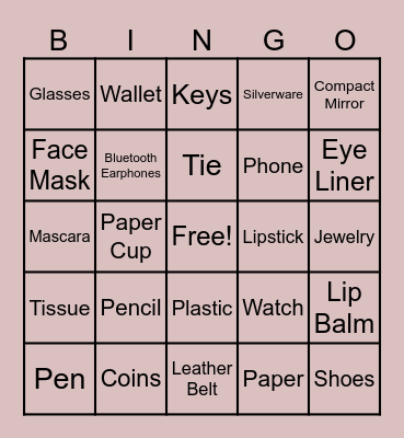 Things Around Us Bingo Card