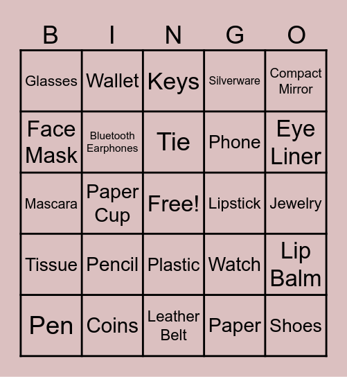 Things Around Us Bingo Card