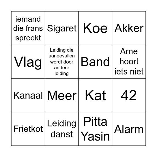Ochtendwandeling Bingo Card