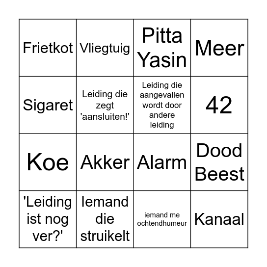 Ochtendactiviteit Bingo Card