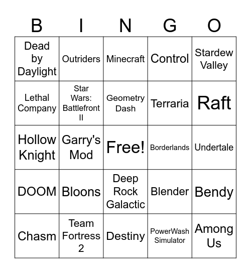 gula Bingo Card