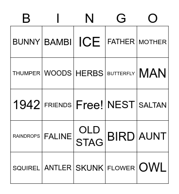 BAMBI Bingo Card