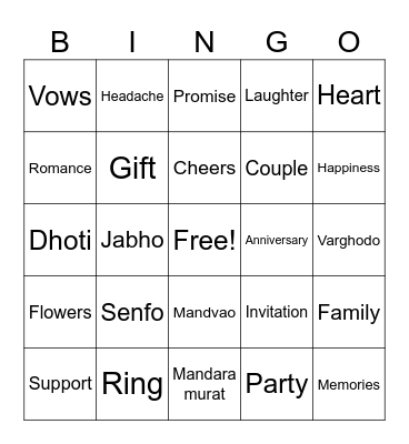 25th Anniversary Bingo!! Bingo Card