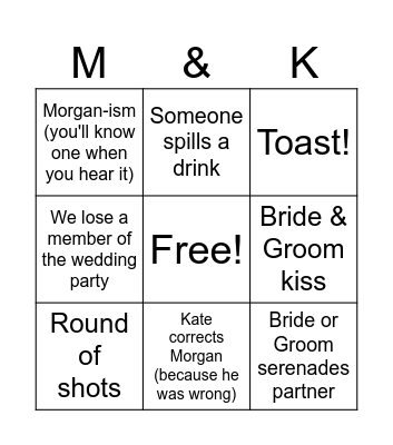 Kate & Morgan's Mini-Bingo! Bingo Card