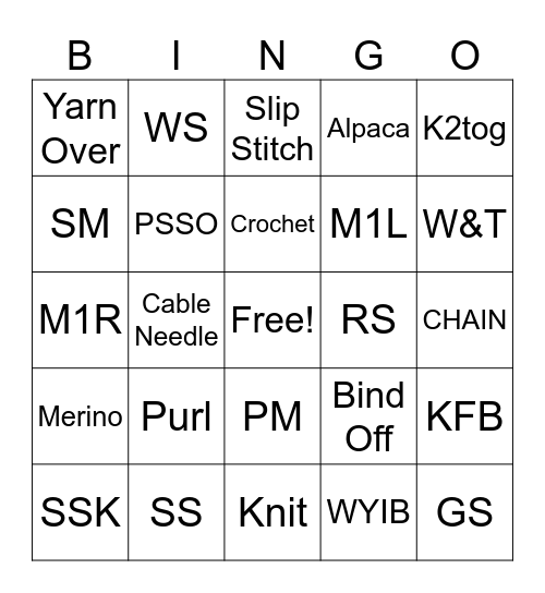 Knotty Girl Bingo Card