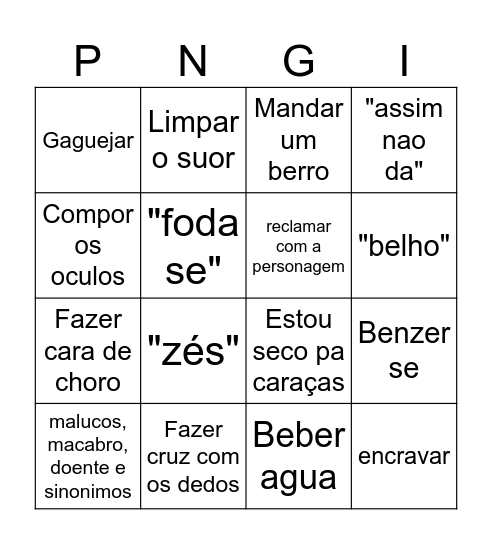 ricfazeres terror Bingo Card