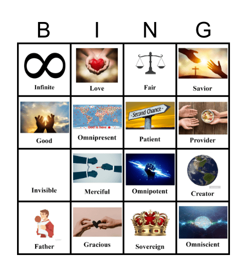 Attributes of God Bingo Card