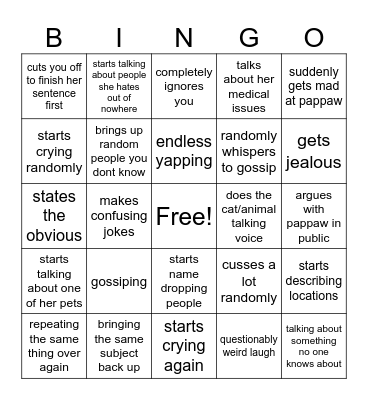 MeMe bingo Card