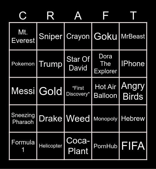 infinite Bingo Card