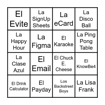 Evite Lotería Bingo Card