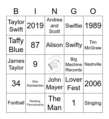 Tay Tay Tay Bingo Card