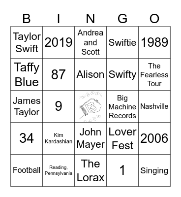Tay Tay Trivi-yay Bingo Card