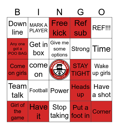 WOMBWELL TOWN U13 GIRLS Bingo Card