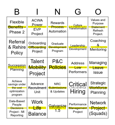 2024 P&C Objectives Bingo Card