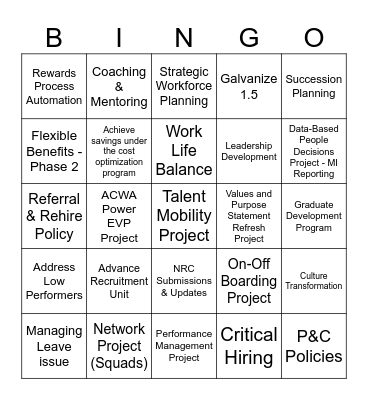 2024 P&C Objectives Bingo Card