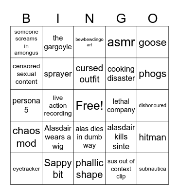 8 year anniversary video Bingo Card