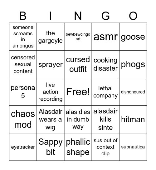 8 year anniversary video Bingo Card