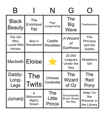 BOOK TITLES Bingo Card