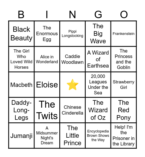 BOOK TITLES Bingo Card
