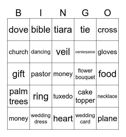 samanthas bridal bingo! Bingo Card