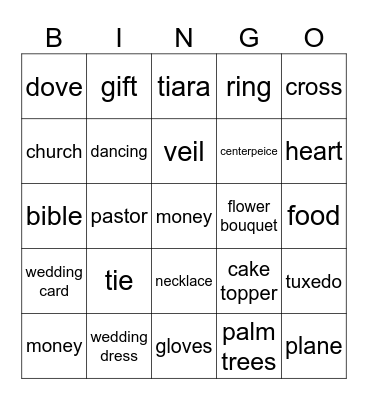 samanthas bridal bingo! Bingo Card