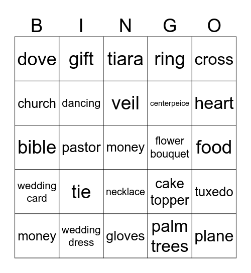 samanthas bridal bingo! Bingo Card