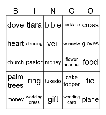 samanthas bridal bingo! Bingo Card