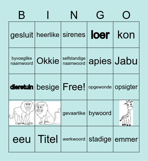 Die groot ontsnapping Bingo Card