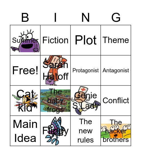 Cat Kid Comic Club Bingo Card