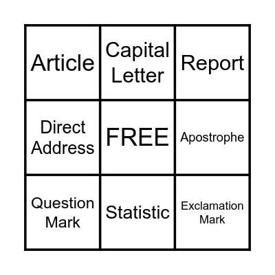 Revision Bingo Card