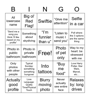 Hinge Bingo (Boston) Bingo Card