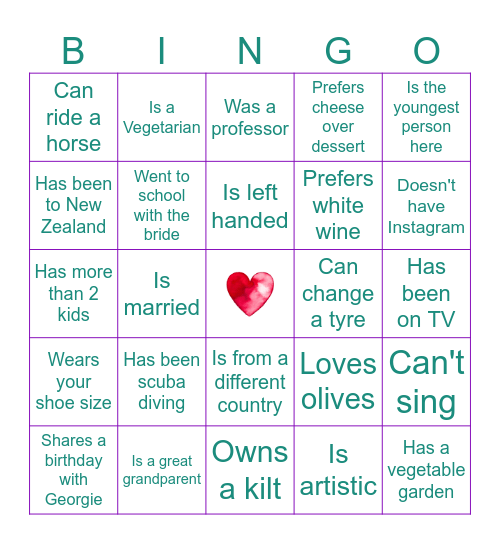 Find the guest Bingo Card