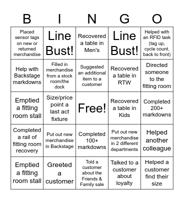 Support Friends & Family BINGO Card