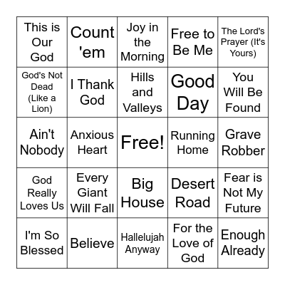 Contemporary Bingo Card