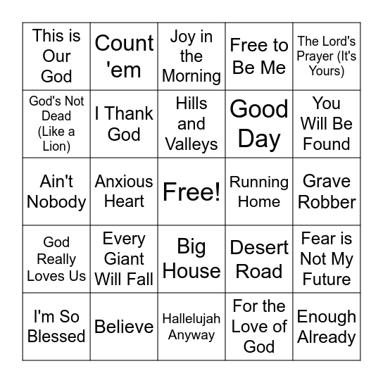Contemporary Bingo Card