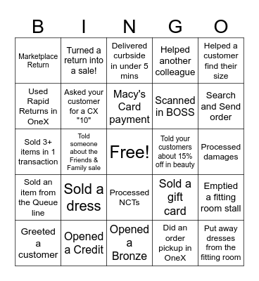 AYS Friends & Family BINGO Card