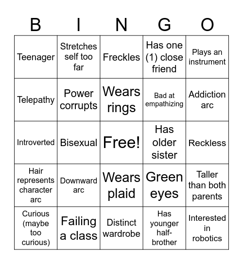 OC Bingo Card