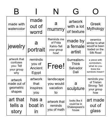 DMA Bingo Card