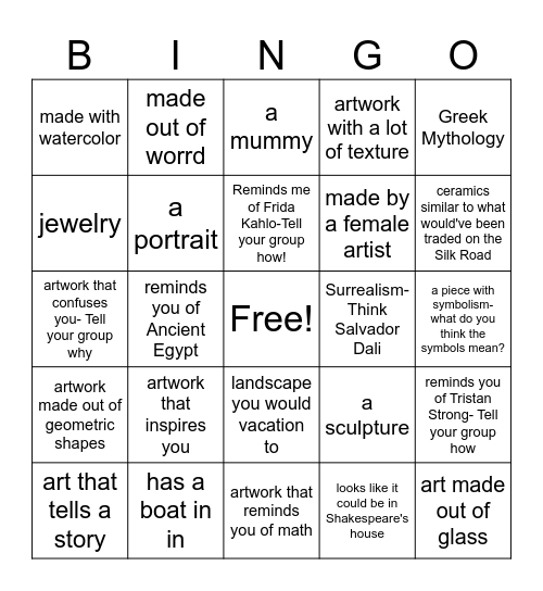 DMA Bingo Card