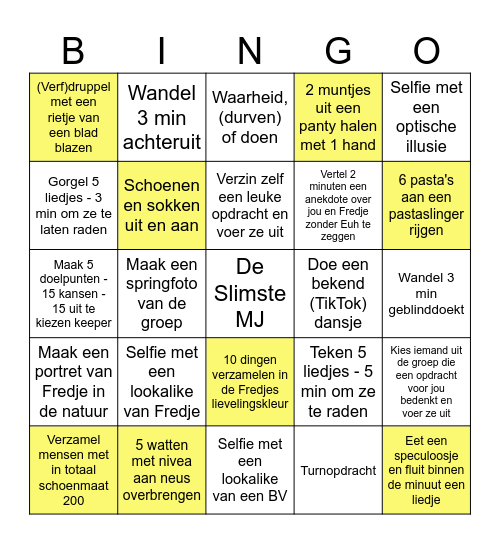 MJ's vrijgezellenbingo Card