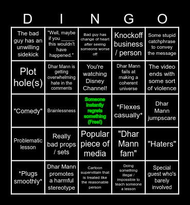 New Dhar Mann D(h)ingo! Bingo Card