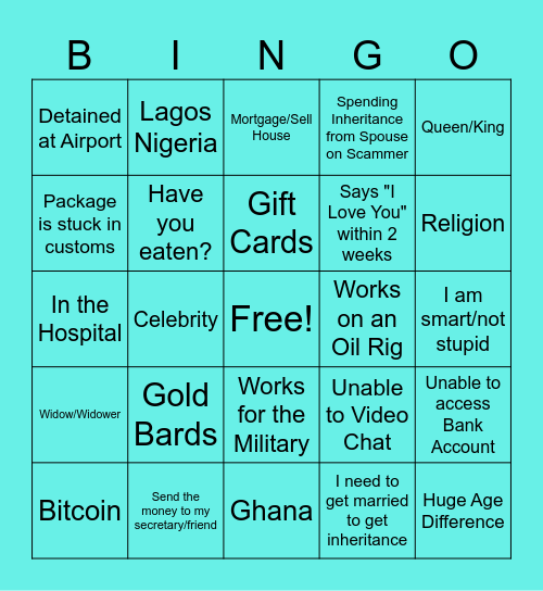 Bingo Bait! Bingo Card