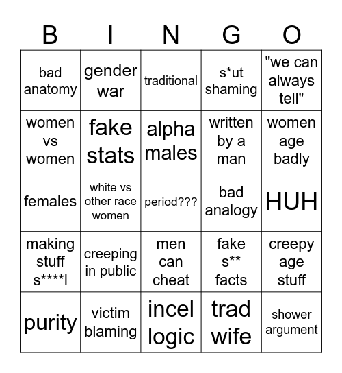 r/nothowgirlswork Bingo Card