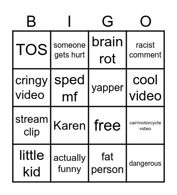 Instagram Reels BINGo Card