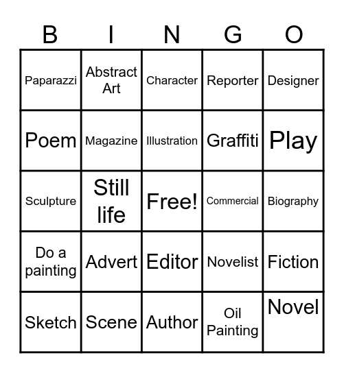 ART Bingo Card