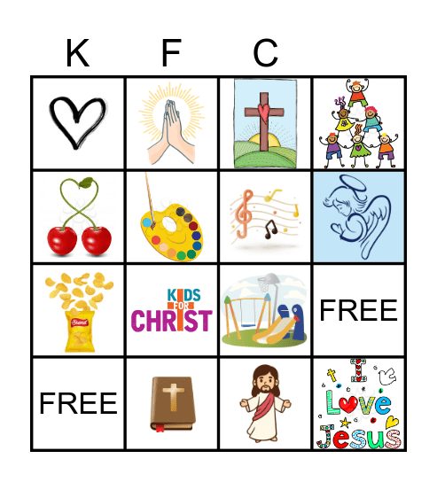 KIDS FOR CHRIST Bingo Card