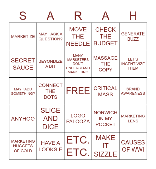 BINGO Card