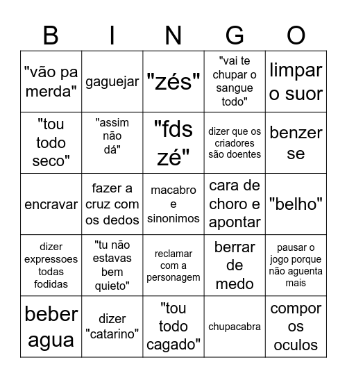 Ricfazeres Terror Bingo Card