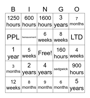 Windsor Benefits Bingo Card